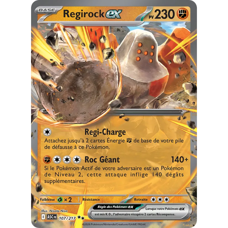 Regirock-ex — Héros Transcendants — 107 — Holo — NM