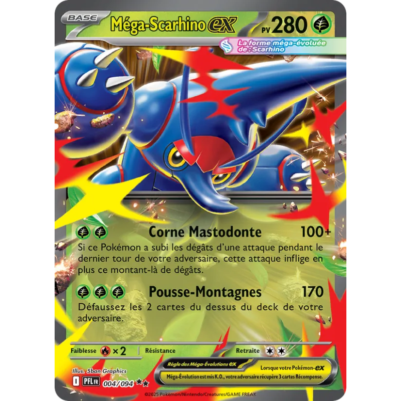 Méga-Scarhino-ex — Flammes Fantasmagoriques — 004 — Holo — NM