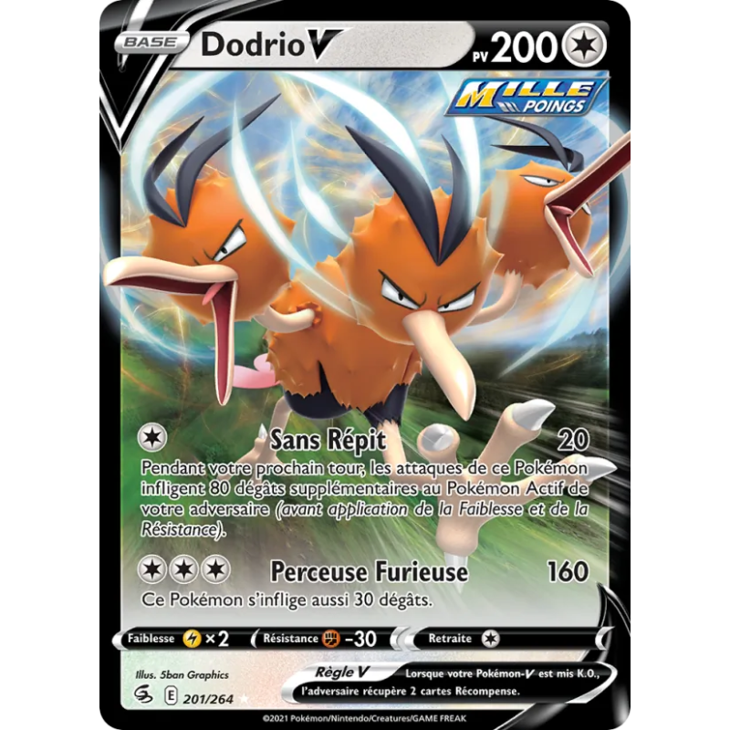Dodrio V — Poing de Fusion — 201 — Holo — NM