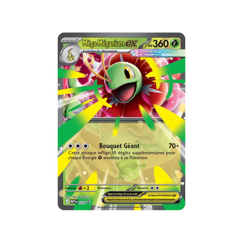 Méga-Méganium-ex — MEP Black Star Promos — 034 — Holo — NM