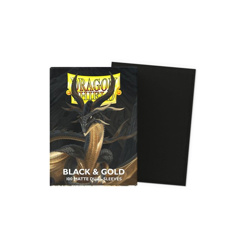 Dragon Shield - 100 protège-cartes standard Dual Mat - Black & Gold