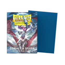 Dragon Shield - 100 protège-cartes standard Dual Mat - Cobalt & Silver