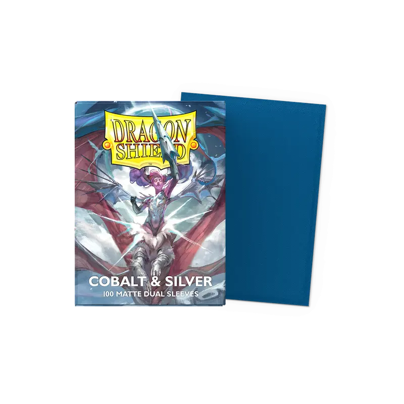 Dragon Shield - 100 protège-cartes standard Dual Mat - Cobalt & Silver