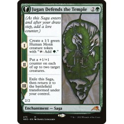 Jugan Defends the Temple // Remnant of the Rising Star — Kamigawa: Neon Dynasty — 475 — Holo — NM