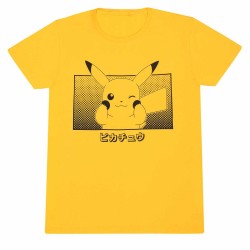 T-shirt - Pokemon - Pikachu - Katakana - Jaune - M