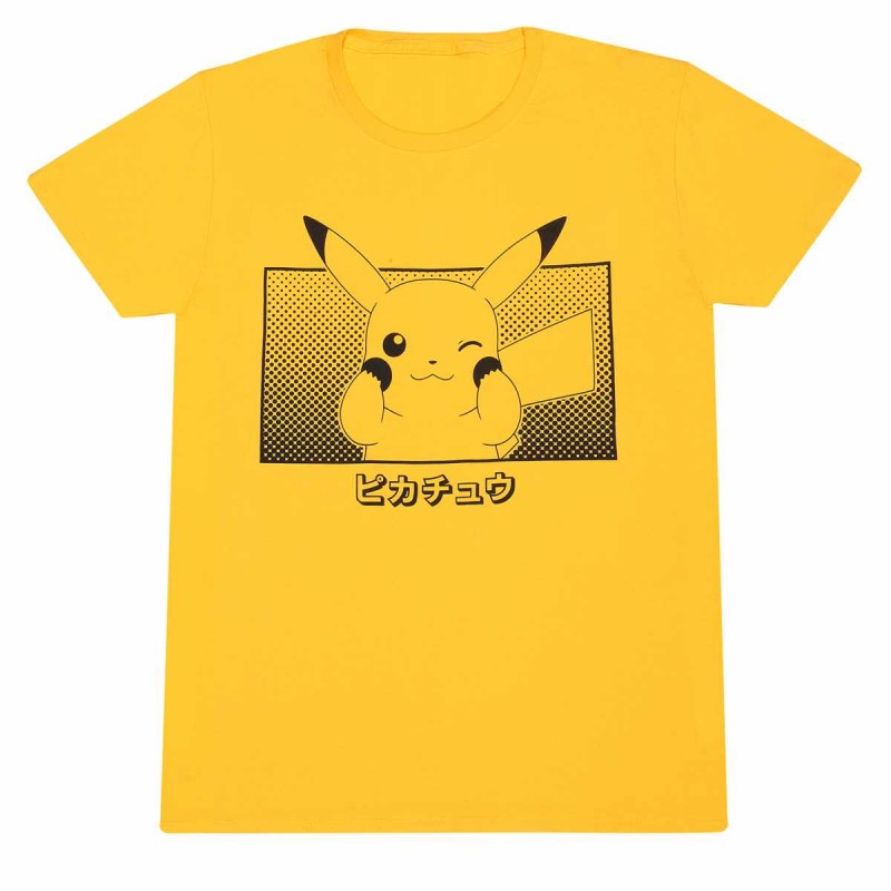 T-shirt - Pokemon - Pikachu - Katakana - Jaune - M