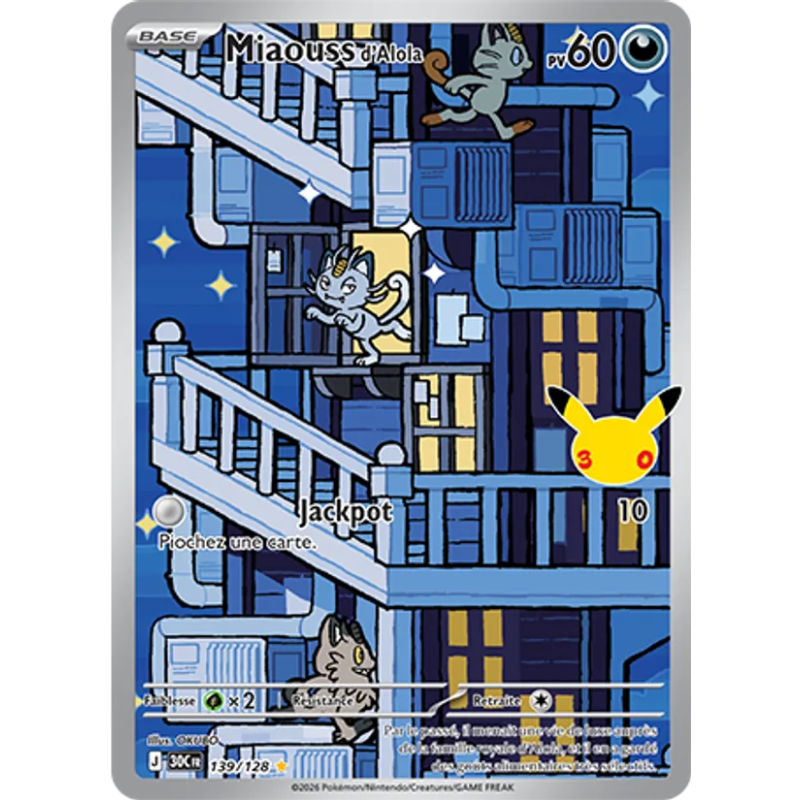 Miaouss d'Alola — 30ᵉ Anniversaire — 139 — Holo — NM