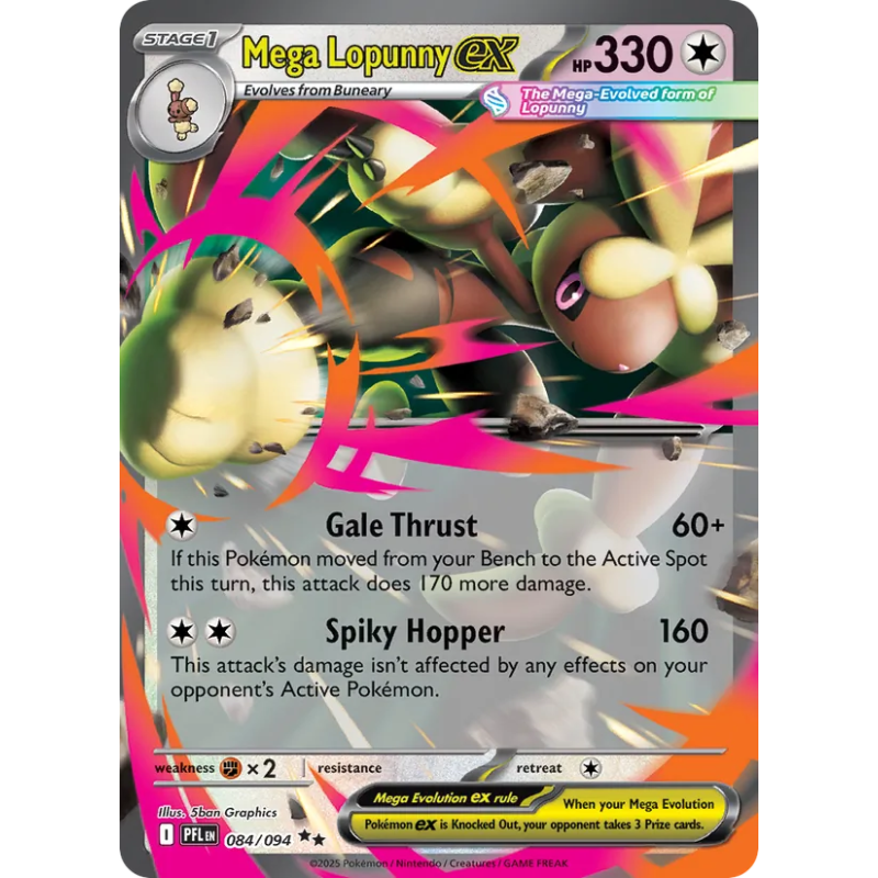 Mega Lopunny ex — Flammes Fantasmagoriques — 084 — Holo — NM
