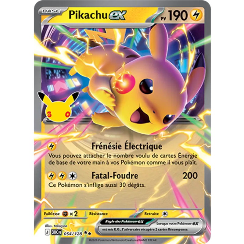 Pikachu-ex — 30ᵉ Anniversaire — 054 — Holo — NM