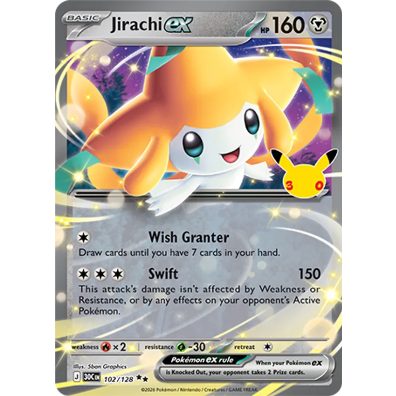 Jirachi ex — 30ᵉ Anniversaire — 102 — Holo — NM