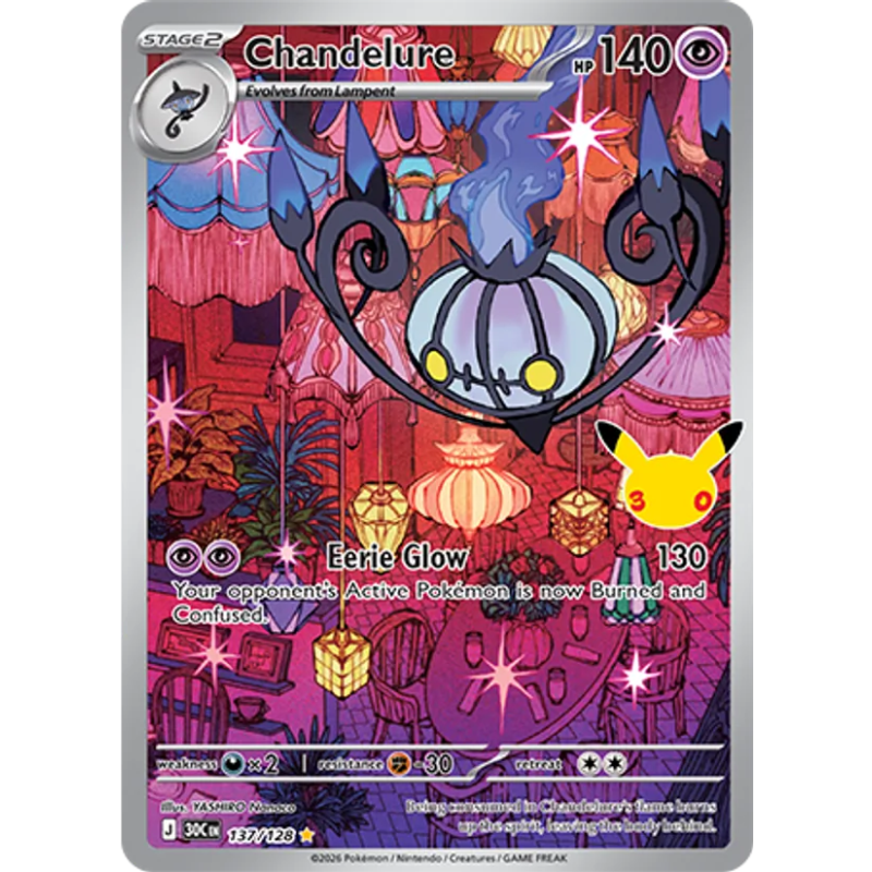 Chandelure — 30ᵉ Anniversaire — 137 — Holo — NM