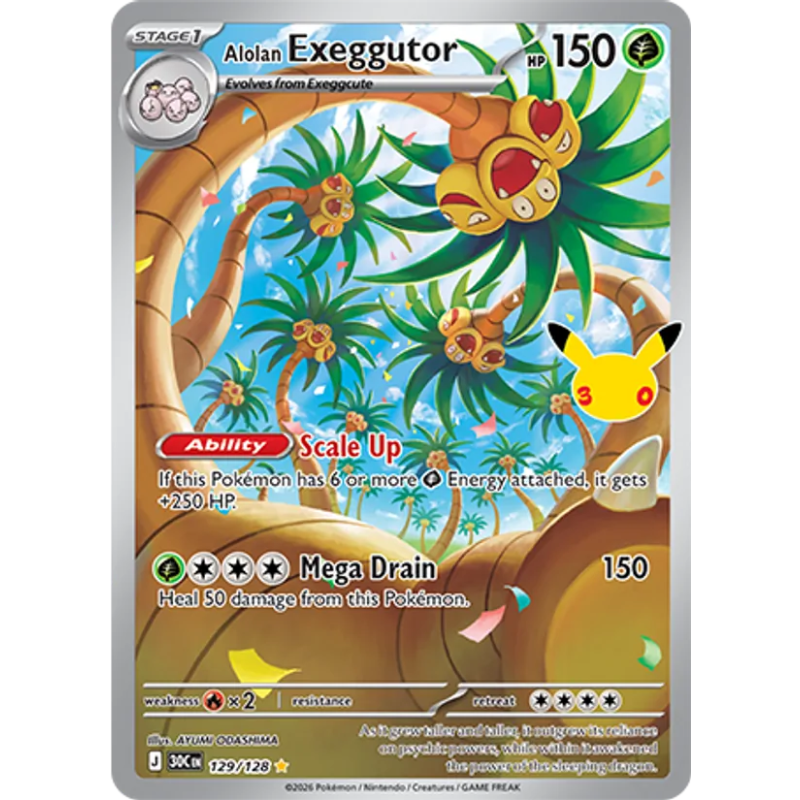 Alolan Exeggutor — 30ᵉ Anniversaire — 129 — Holo — NM