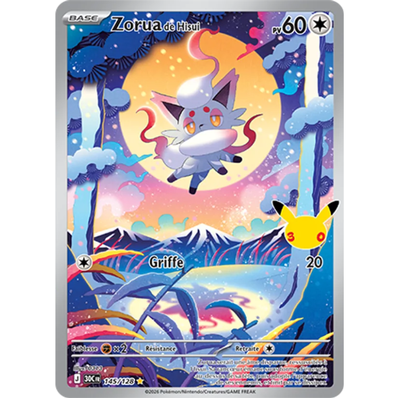 Zorua de Hisui — 30ᵉ Anniversaire — 145 — Holo — NM
