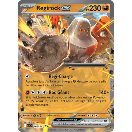 Regirock-ex — Héros Transcendants — 107 — Holo — NM
