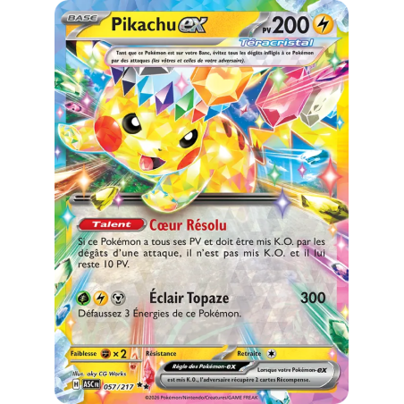 Pikachu-ex — Héros Transcendants — 057 — Holo — NM