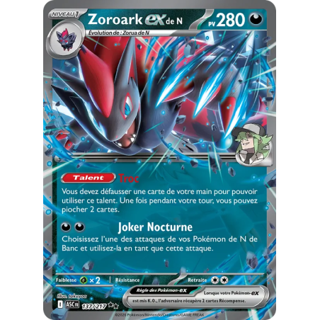 Zoroark-ex de N — Héros Transcendants — 137 — Holo — NM