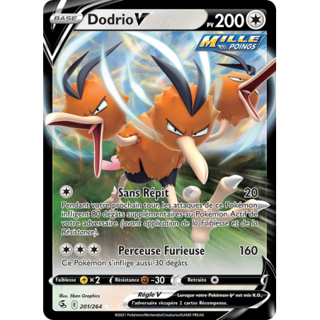 Dodrio V — Poing de Fusion — 201 — Holo — NM