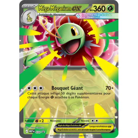 Méga-Méganium-ex — MEP Black Star Promos — 034 — Holo — NM
