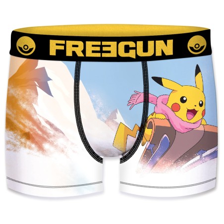 Boxer - Pokemon - Pikachu Luge - Blanc - 12 - 14 ans