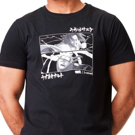 T-shirt - Naruto - Naruto vs Sasuke - Noir - 12 ans