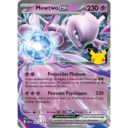 Mewtwo-ex — 30ᵉ Anniversaire — 064 — Holo — NM