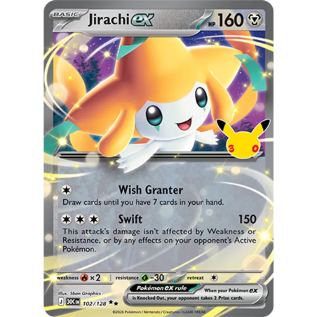 Jirachi ex — 30ᵉ Anniversaire — 102 — Holo — NM