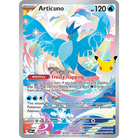 Articuno — 30ᵉ Anniversaire — 132 — Holo — NM
