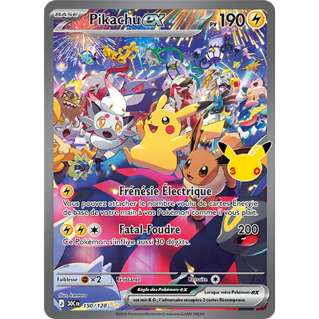 Pikachu-ex — 30ᵉ Anniversaire — 150 — Holo — NM